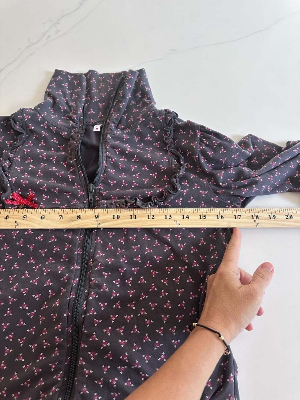 Blutsgeschwister Floral Print Full Zip Hoodie Jacket with Pockets - Picture 8 of 10
